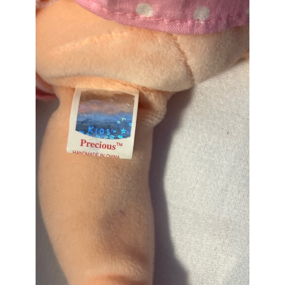 Ty Beanie Kids Precious Doll Blonde Hair Pink Polka Dot Dress - Picture 3 of 5